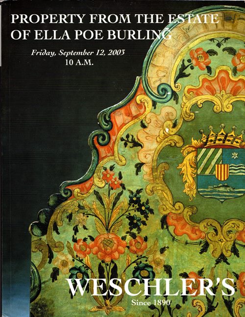 Property from the Estate of Ella Poe Burling, September 12, 2003 (Sale 1270) + Jewelry, Fine Art & Twentieth Century Decorative Arts, September 13, 2003 (Sale 1267/1268)