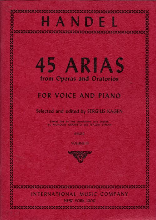 Image for Handel, 45 Arias from Operas and Oratorios for Voice and Piano, HIGH, Volume III (No. 1697) Handel, 45 Arias from Operas and Oratorios for Voice and Piano, HIGH, Volume III (No. 1697)