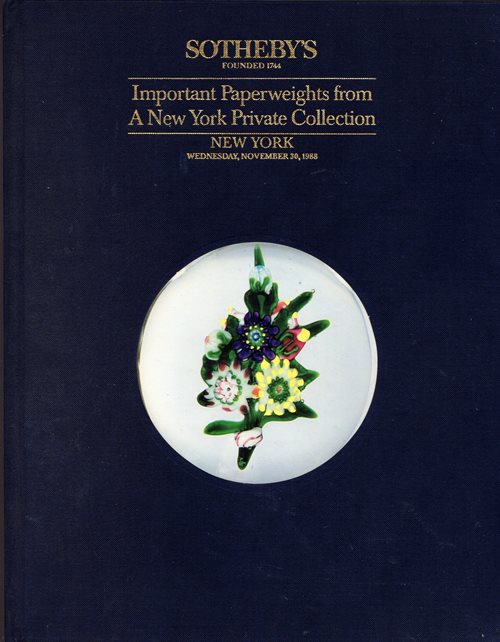 Important Paperweights from a New York Private Collection, New York, November 30, 1988 (Sale 5795)