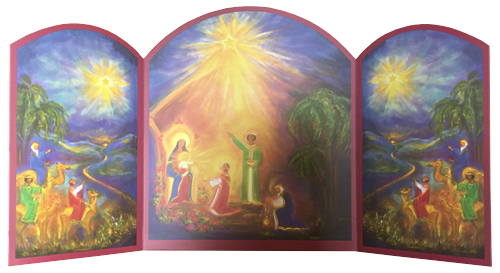 S6002 The Holy Family with the Three Kings - Advent piece A Tryptich