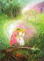 Snow White and Rose Red Print P3736E