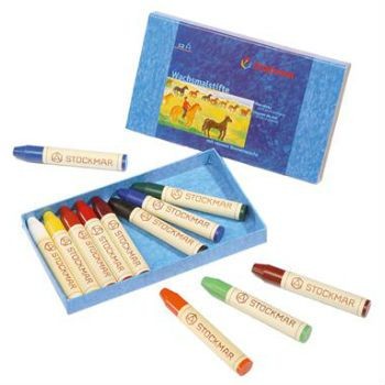 Stockmar Stick Crayons 12 Assorted, Cardboard Box