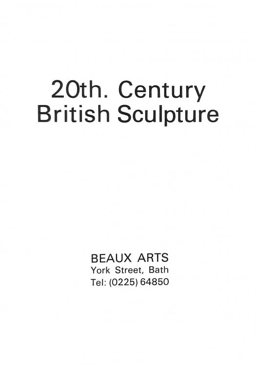 20th. Century British Sculpture, Beaux Arts