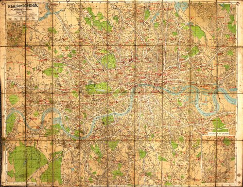 Plan of London, Divided into half mile squares