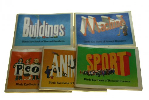 Birds Eye Book Of Record Breakers. 1970. Five Titles: People, Sport, Machines, Animals, Buildings