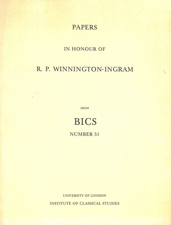 Papers In Honour Of R. P. Winnington-Ingram