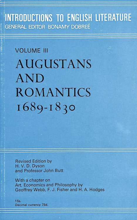 Image for Augustans and Romantics, 1689-1830 (Introductions to English Literature) Augustans and Romantics, 1689-1830 (Introductions to English Literature)