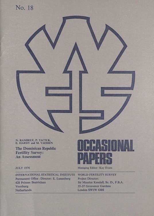 Occasional Paper 18: The Dominican Republic Fertility Survey: An assessment of Procedures and Problems