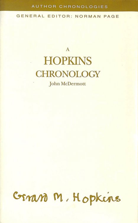 A Hopkins Chronology (Author Chronologies Series)