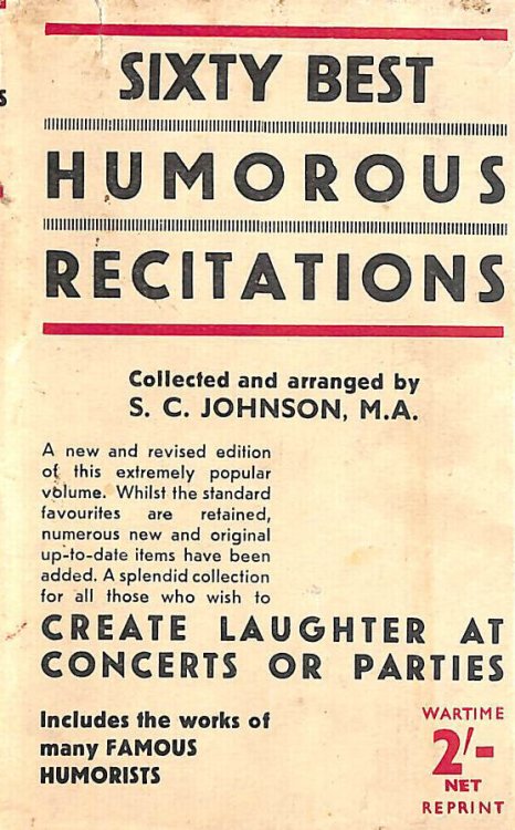 The Sixty Best Humorous Recitations