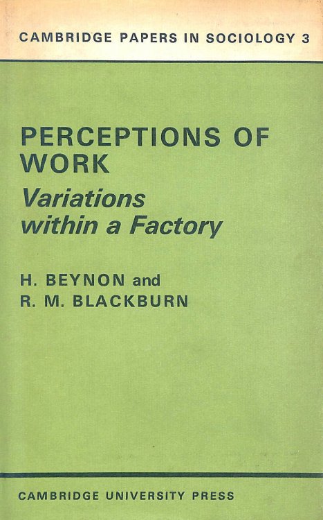 Image for Perceptions of Work: Variations within a Factory (Cambridge Papers in Sociology, Series Number 3) Perceptions of Work: Variations within a Factory (Cambridge Papers in Sociology, Series Number 3)