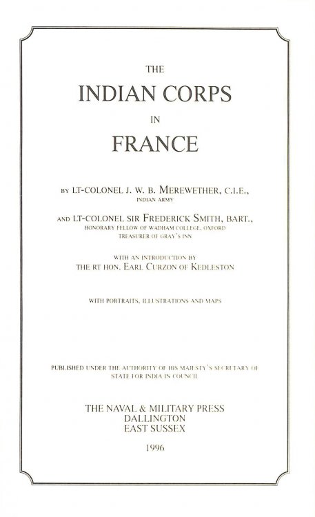 Indian Corps in France