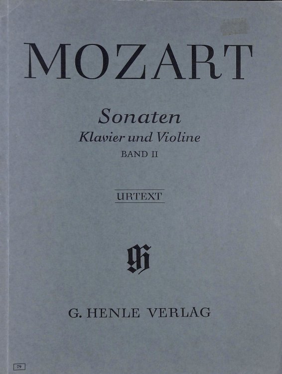 Mozart: Sonaten fur Klavier und Violine Band II (Sonatas for piano and violin Part II)