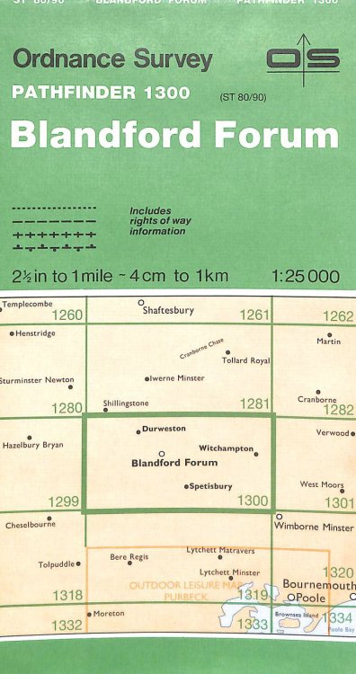 Blandford Forum (Sheet 1300 (ST80 / 90)) (Pathfinder maps)