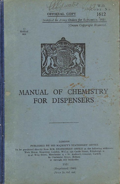 Manual of Chemistry for Dispensers.