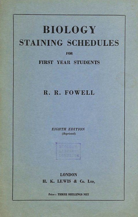 Biology Staining Schedules For First Year Students.