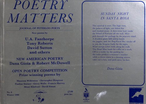 Poetry Matters Journal of Peterloo Poets No. 8 Winter 1990