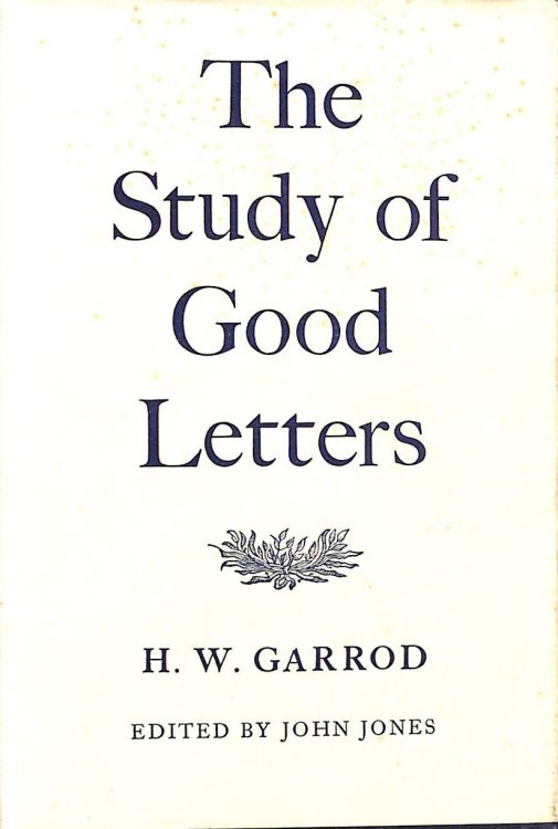 The Study of Good Letters