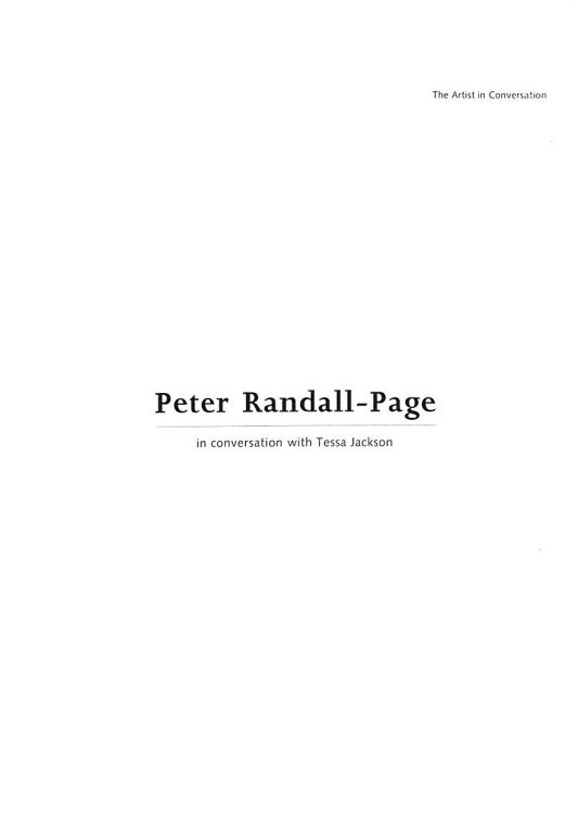 Peter Randall-Page: In Conversation with Tessa Jackson, April-June 1992