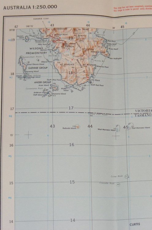 Deal Island, Tasmania - Victoria, Map Sheet SJ 55-15 Edition 2 Series R 502