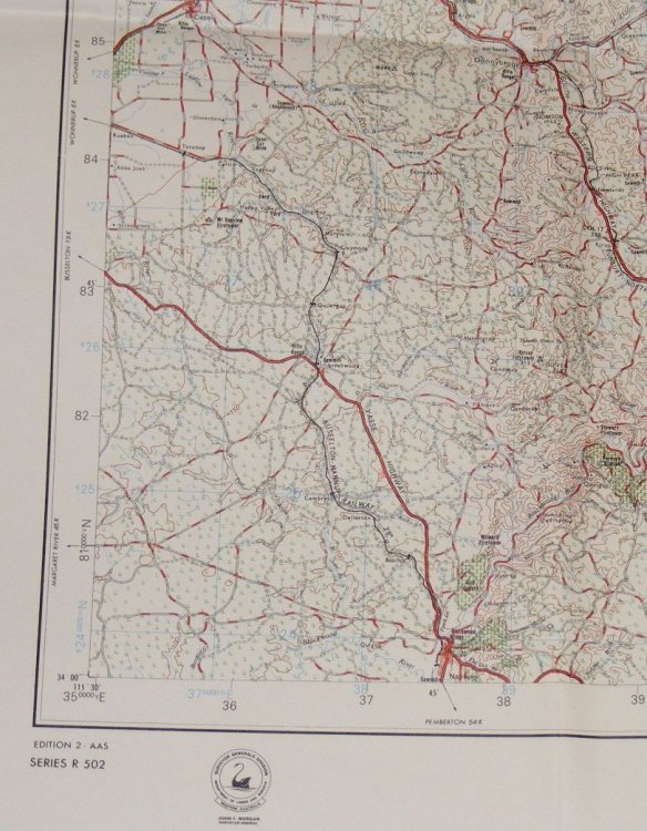 Collie, Western Australia, Map Sheet SI 50-6 Edition 2 Series R 502