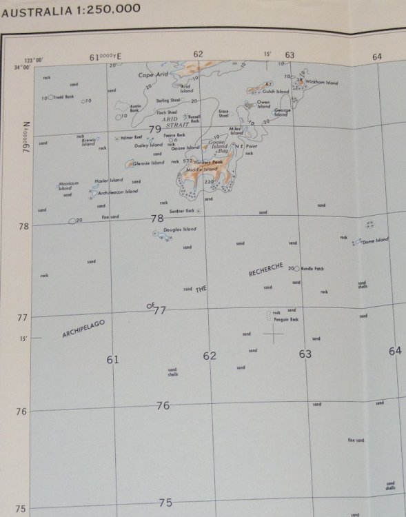 Cape Arid, Western Australia, 1:250000 Map Sheet SI 51-11, Edition 1-AAS, Series R 502