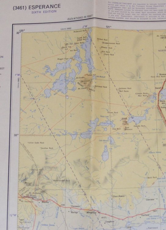 Esperance (3461) 1:1,000,000 World Aeronautical Chart ICAO, 6th edition