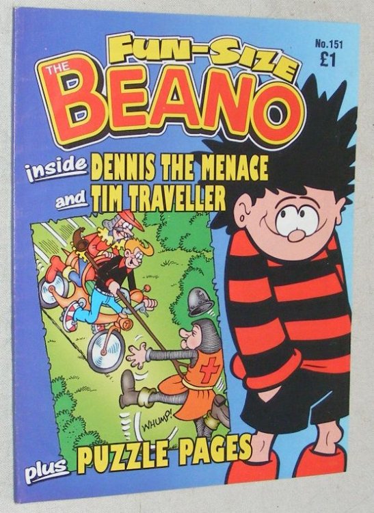 Fun-Size Beano No.151. Dennis the Menace 'In the Doghouse!', Tim Traveller in 'Shooting Star!'
