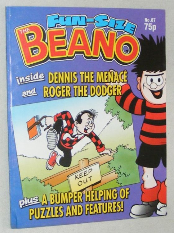 Fun-Size Beano No.87. Dennis the Menace and Gnasher in 'Career Ahead!', Roger the Dodger in 'Cross-Country Capers!'
