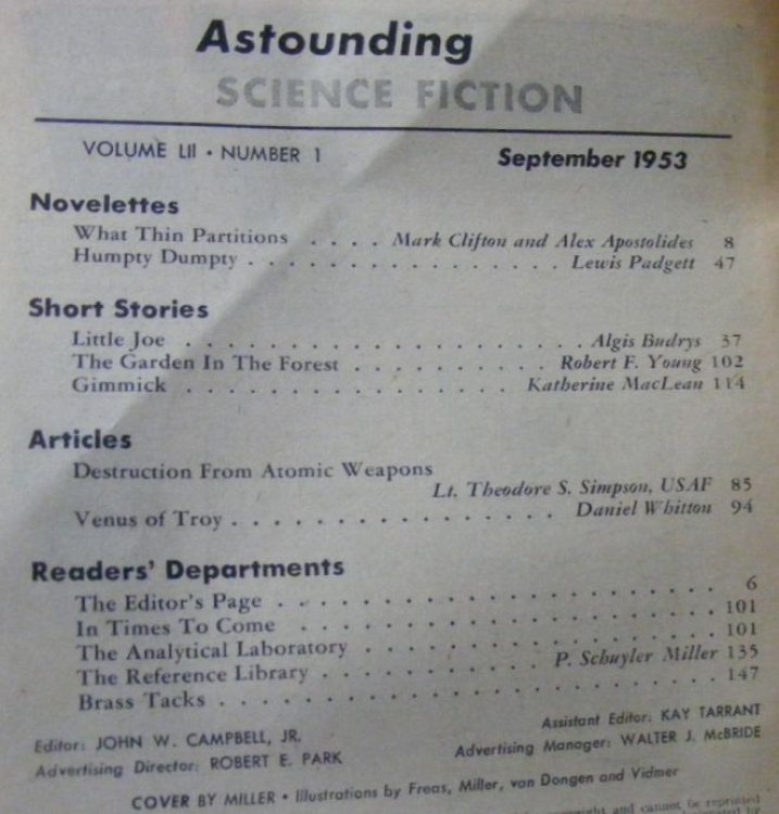 Astounding Science Fiction vol.52, no.1, September 1953