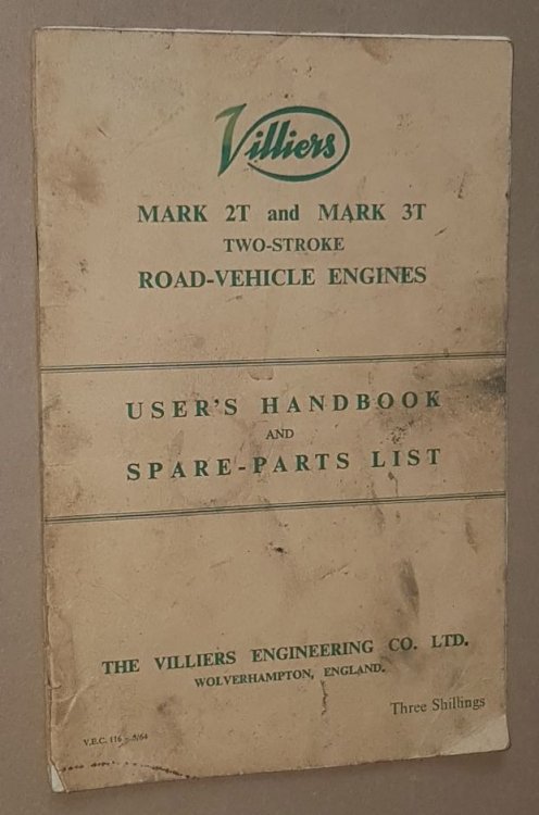 Villiers Mark 2T and Mark 3T Two-stroke Road-vehicle Engines: User's Handbook and Spare-parts List