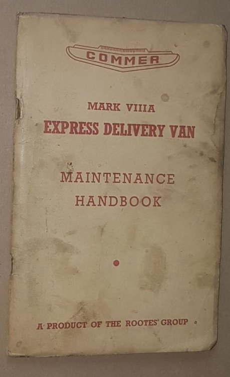 Maintenance Handbook for Commer Mark VIIIA Express Delivery Van