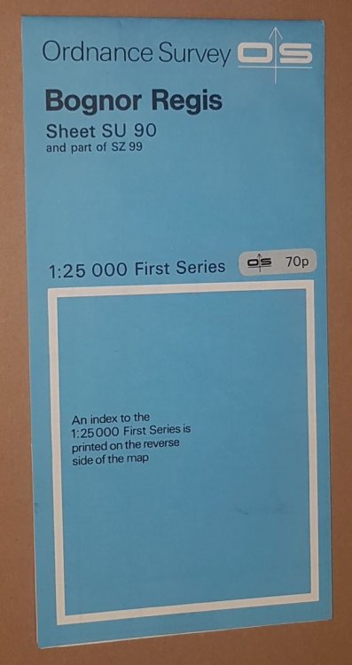 Bognor Regis. 1:25000 First Series Map Sheet SU 90 and part of SZ 99