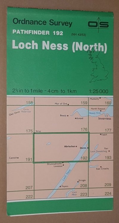 Loch Ness (North). 1:25000 Pathfinder Map Sheet 192 (NH 43/53)
