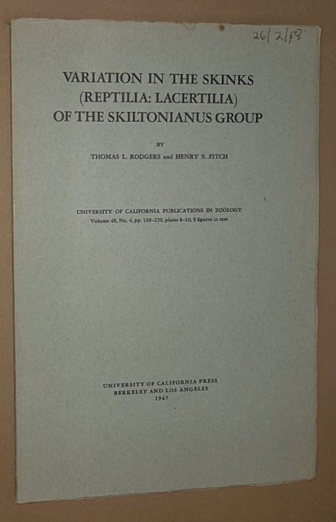 Variation in the Skinks (Reptilia: Lacertilia) of the Skiltonianus Group (University of California Publications in Zoology Vol.48, no.4)