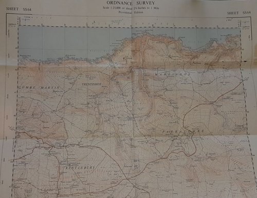 Trentishoe & Arlington. 1:25000 First Series Map Sheet SS 64 (Provisional Edition)