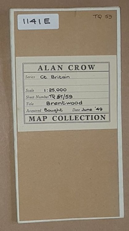 Brentwood. 1:25000 First Series Map Sheet 51/59 [TQ 59] (Provisional Edition)