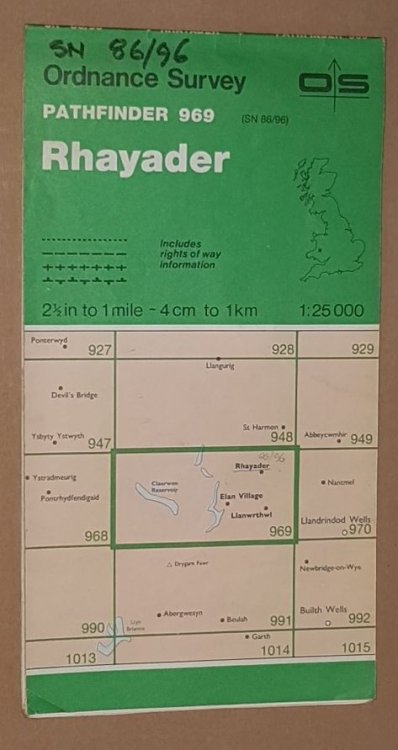 Rhayader 1:25000 Pathfinder Map Sheet 969 (SN86/96)