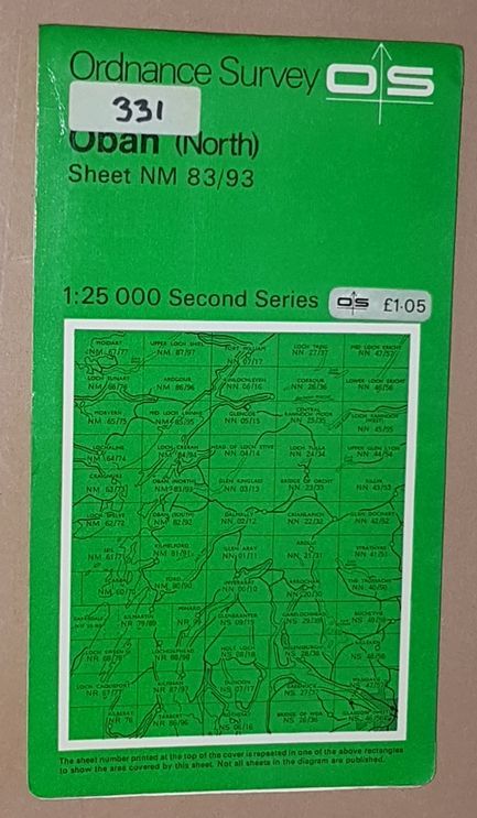 Oban (North). 1:25000 Second Series Map Sheet NM 83/93