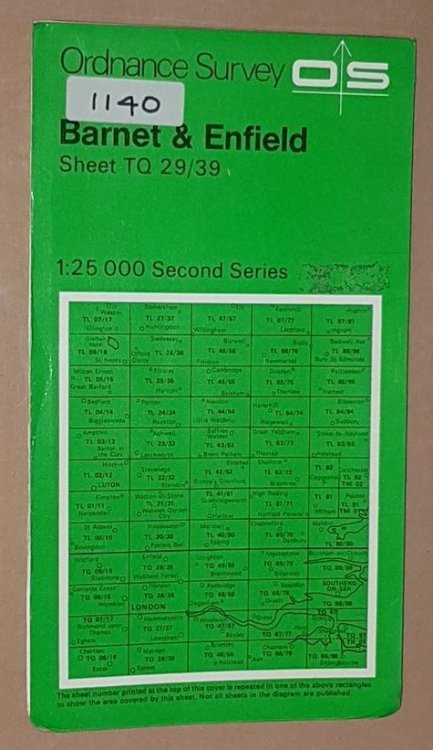 Barnet & Enfield. 1:25000 Second Series Map Sheet TQ 29/39