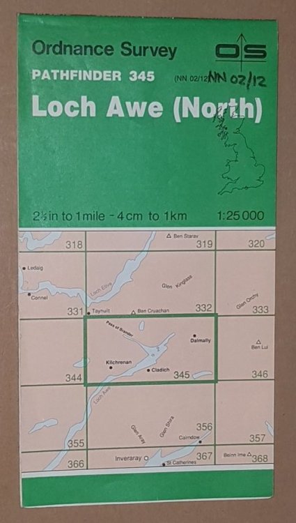 Loch Awe (North). 1:25000 Pathfinder Map Sheet 345 (NN 02/12)