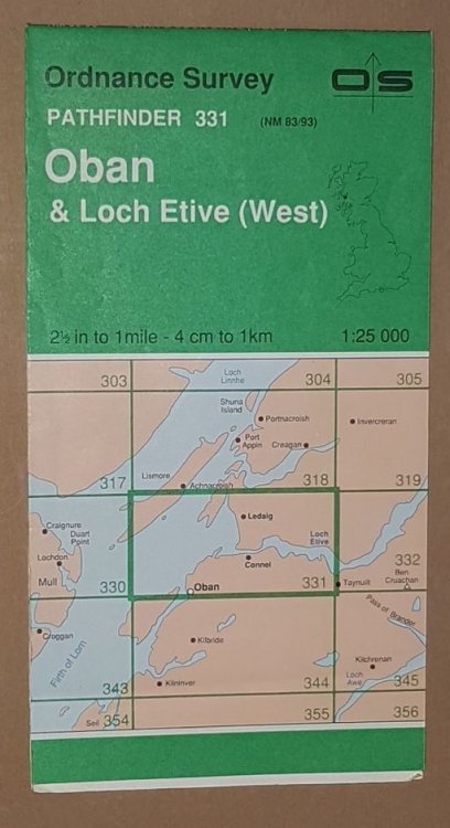 Oban & Loch Etive (West). 1:25000 Pathfinder Map Sheet 331 (NM 83/93)