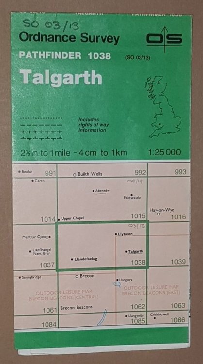 Talgarth. 1:25000 Pathfinder Map Sheet 1038 (SO 03/13)