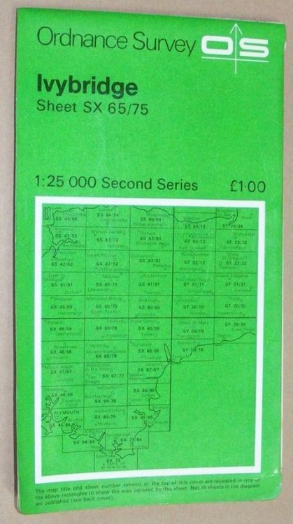 Ivybridge. 1:25000 Second Series Map Sheet SX 65/75