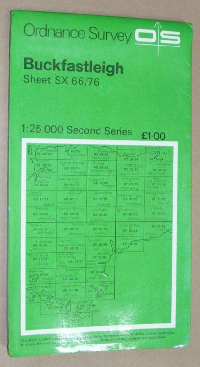 Buckfastleigh. 1:25000 Second Series Map Sheet SX 66/76