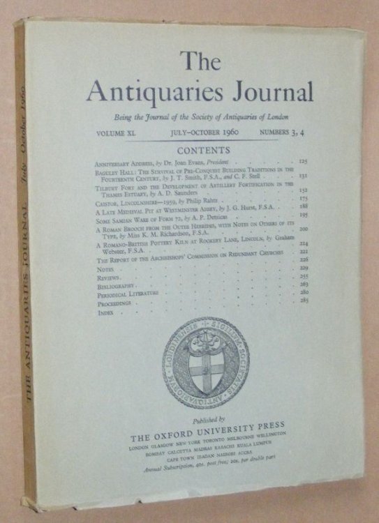 The Antiquaries Journal July - October 1960, Vol. XL Numbers 3, 4