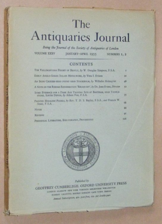 The Antiquaries Journal January - April 1955, Vol. XXXV Numbers 1, 2