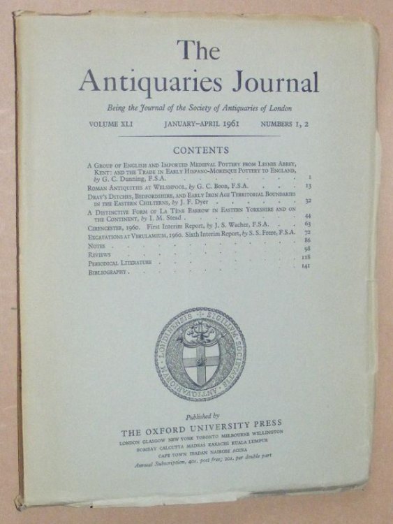 The Antiquaries Journal January - April 1961, Vol. XLI Numbers 1, 2