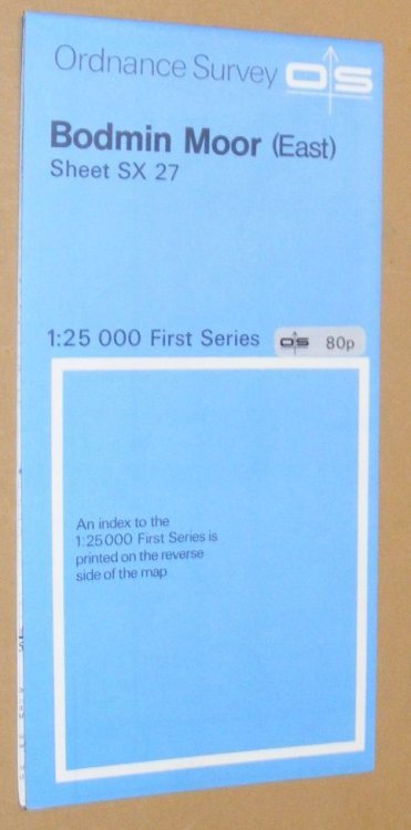 Bodmin Moor (East). 1:25000 First Series Map Sheet SX 27