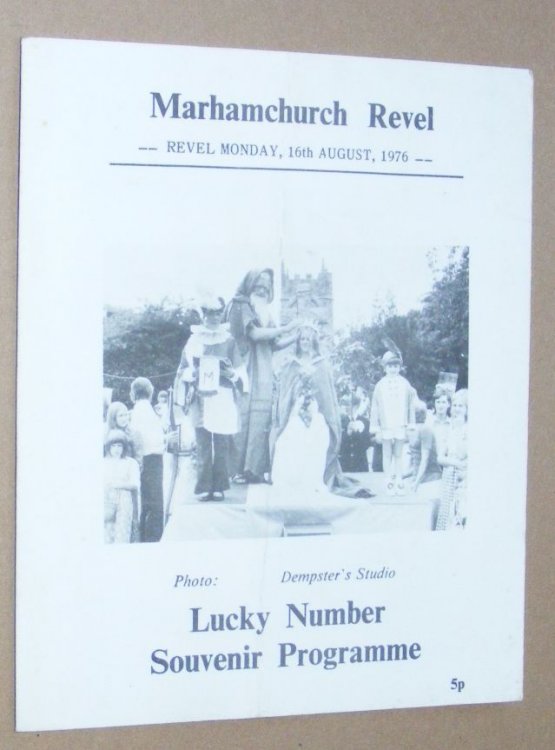Marhamchurch Revel, Revel Monday, 16th August, 1976, Lucky Number Souvenir Programme